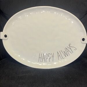Oval Platter with 'Happy Always' Text